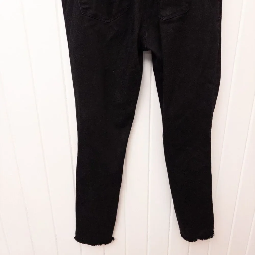 Blanqi Maternity Denim Jeans Black Skinny Over-Belly Panel Distressed Size 14 - Picture 7 of 9